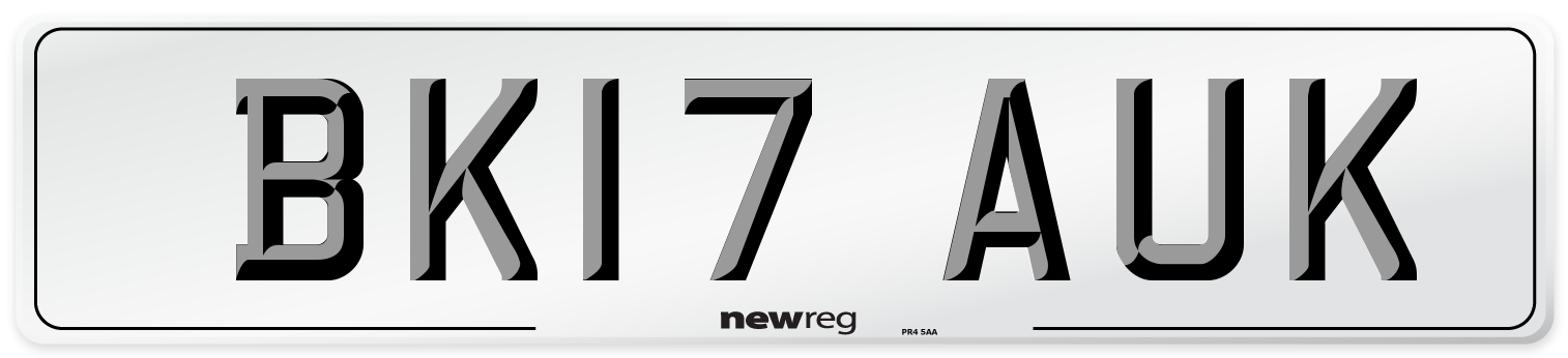 BK17 AUK Number Plate from New Reg